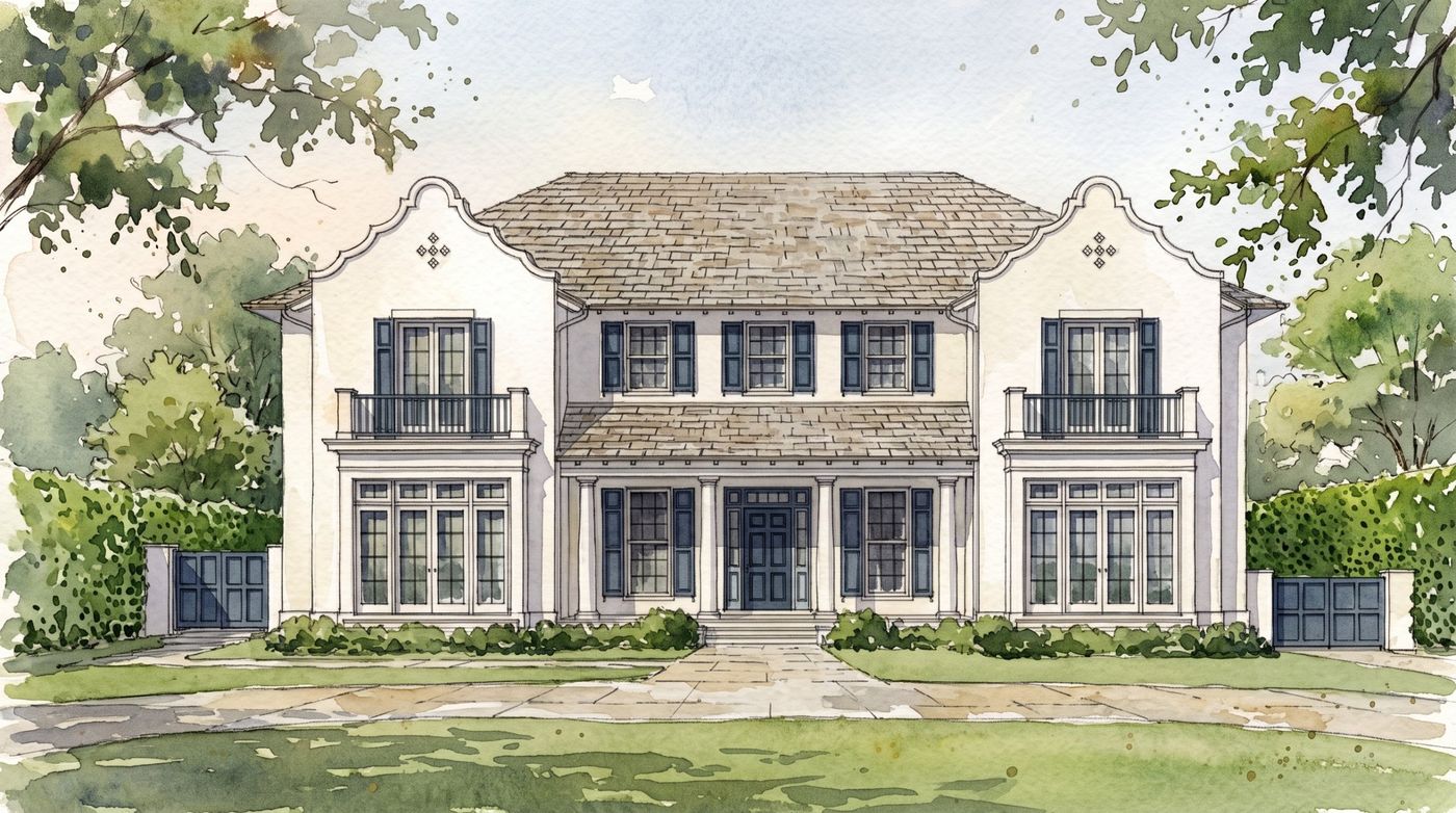 Artist's impression of No. 7675 South Flagler Drive, front elevation