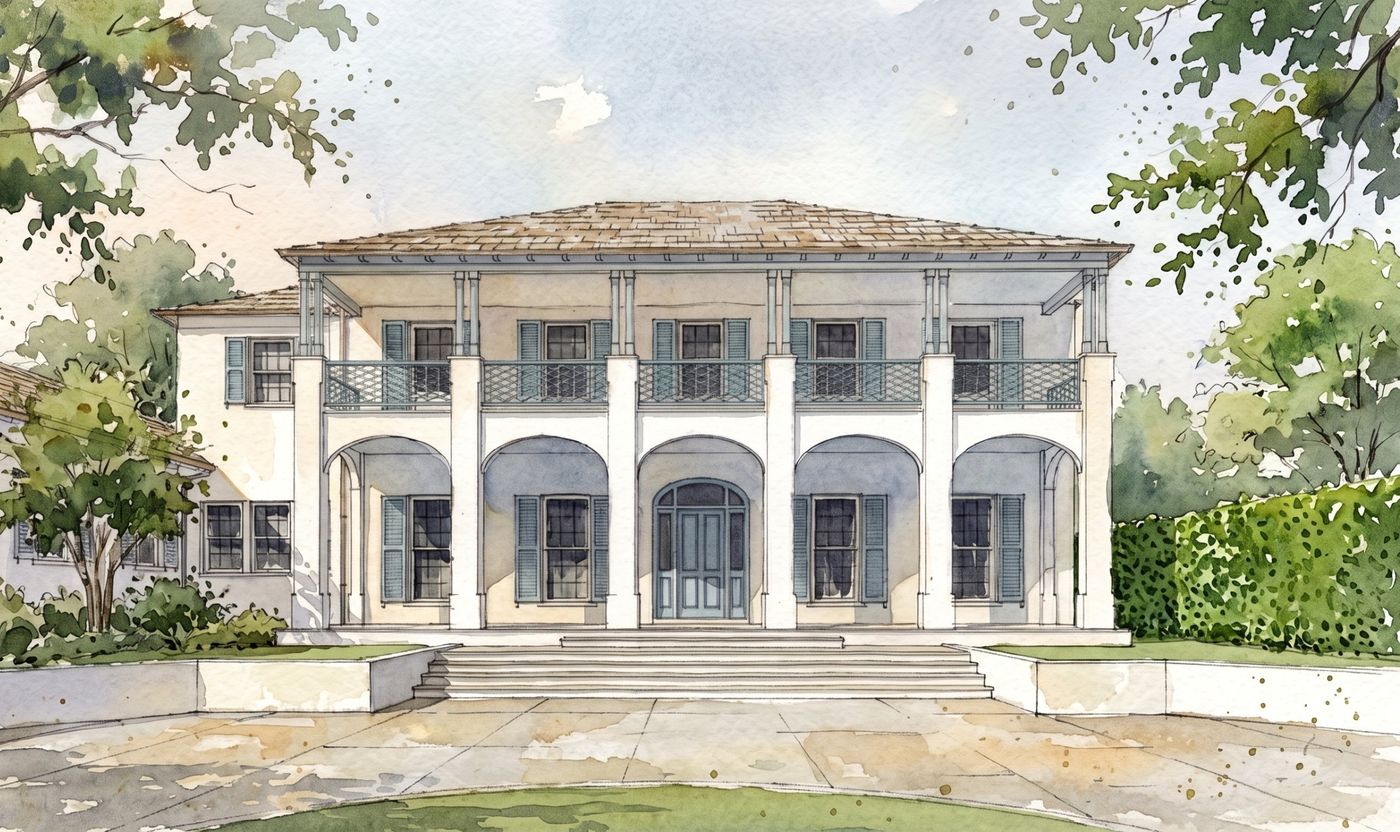 Artist's impression of the front elevation of No. 7695 South Flagler Drive
